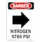 Signmission Safety Sign, OSHA Danger, 14" Height, Nitrogen 4786 PSI, Portrait OS-DS-D-1014-V-2456 - alternate 1